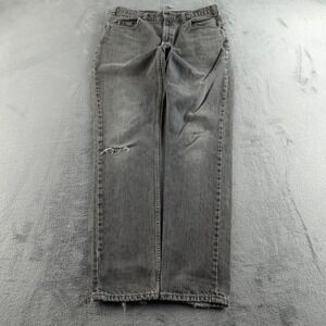 Vintage 80s Levis‎ Jeans 36x34 (Fits 32x30) Gray Faded Straight 505 Canada Denim
